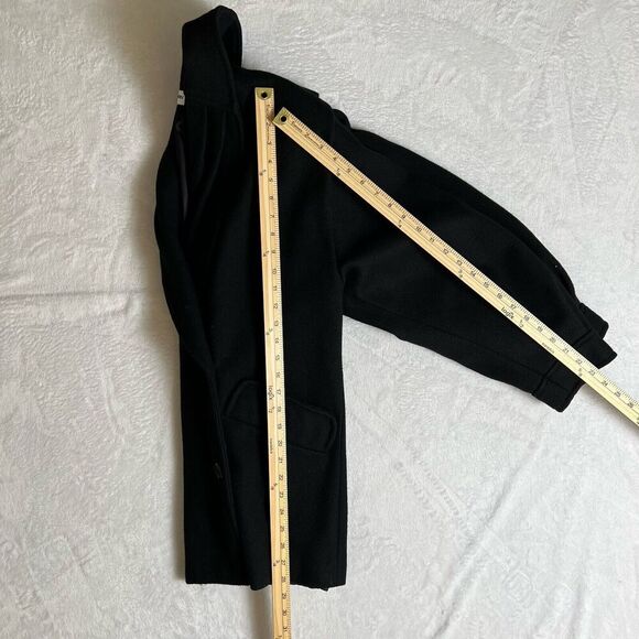 Carol Horn Women’s Wool Jacket Size M 10 Black Minimalist Timeless Office Warm - Picture 7 of 9
